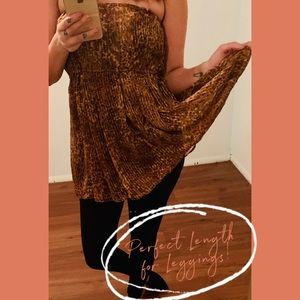 Vintage Leopard Print Top, Extra Long!